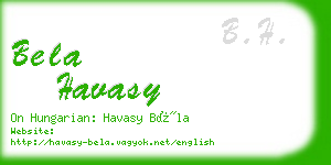 bela havasy business card